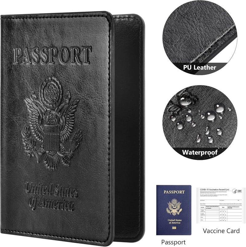 Eoehro Passport Holder for Travel Essentials-2Pack, Passport Wallet Cover Case for Travel Must Haves Accessories,Passport Book Holders for Women and Men - Image 3